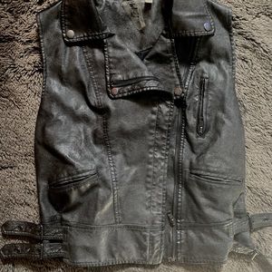Faux leather vest